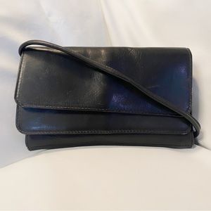 Hobo Leather Double Flap Convertible Wallet Crossbody